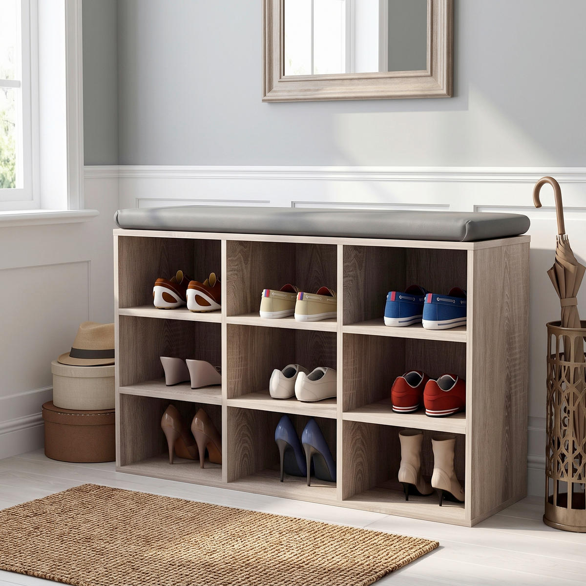 SCHUHREGAL 80/50/30 cm  - Sonoma Eiche, Design, Holzwerkstoff (80/50/30cm) - MID.YOU