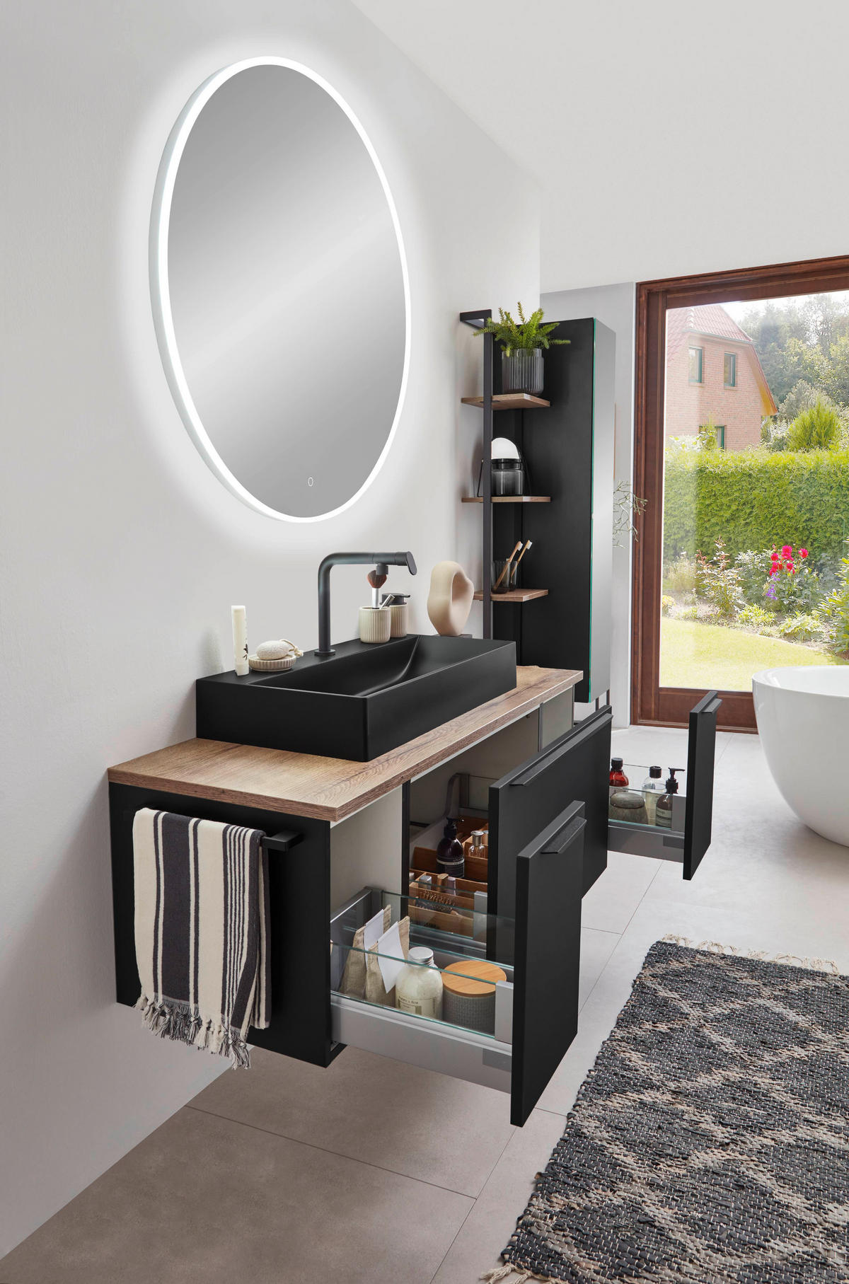 BADEZIMMERSPIEGEL 100/100/4,2 cm  - Silberfarben, MODERN, Glas/Kunststoff (100/100/4,2cm) - Celina Home
