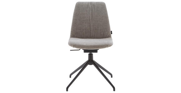 STUHL in Stahl Flachgewebe Metall, Textil - Taupe, Design, Textil/Metall (46/85-88/55cm) - Johann Jakob