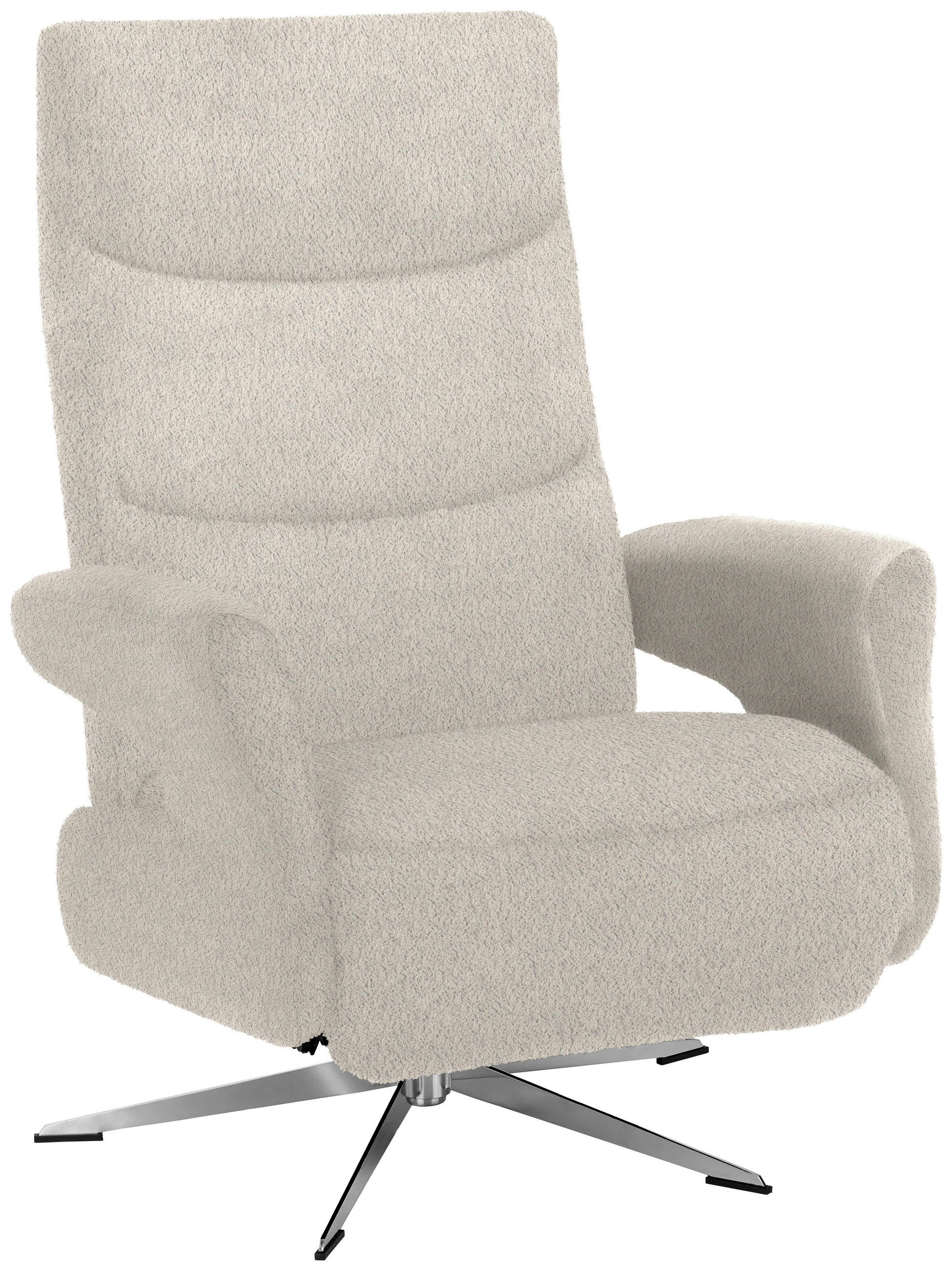 RELAXSESSEL in Textil Beige  - Chromfarben/Beige, Design, Textil/Metall (75/106/89cm) - Welnova