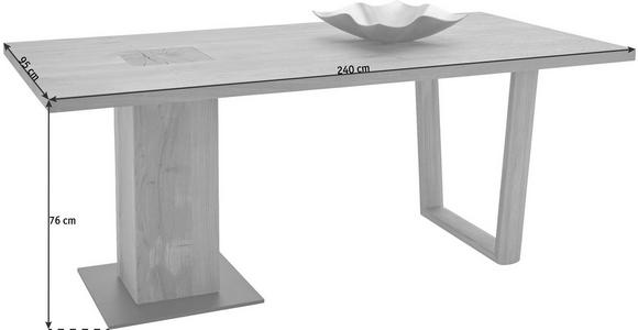 ESSTISCH in vollmassiv Kerneiche Anthrazit, Eichefarben - Eichefarben/Anthrazit, Design, Holz/Metall (240/95/76cm) - Valnatura