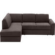 ECKSOFA in Webstoff Graubraun  - Graubraun/Schwarz, KONVENTIONELL, Kunststoff/Textil (165/224cm) - Xora