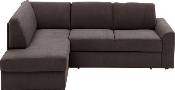 ECKSOFA in Webstoff Graubraun  - Graubraun/Schwarz, KONVENTIONELL, Kunststoff/Textil (165/224cm) - Xora