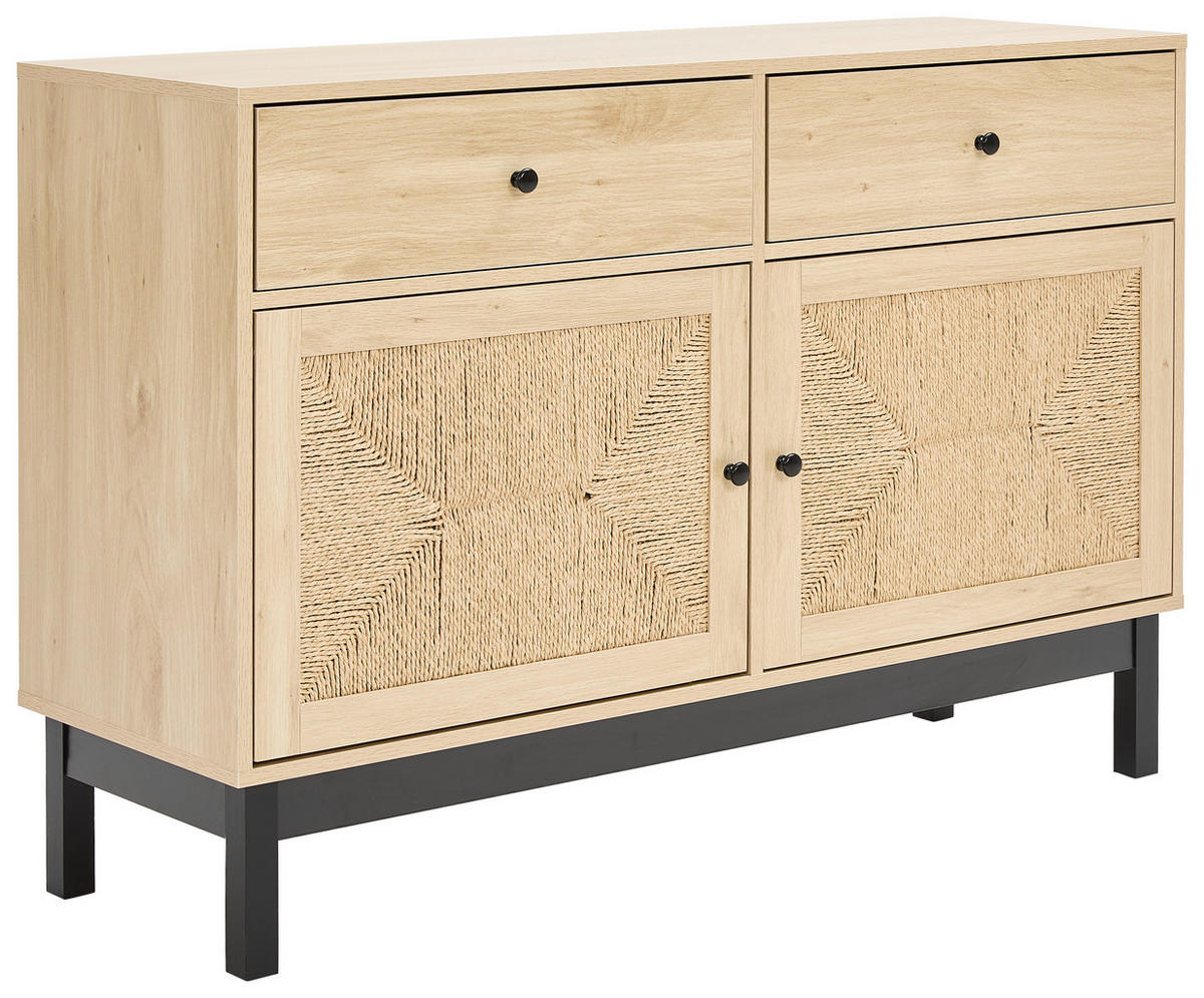 SIDEBOARD  in 120/80/39 cm  - Schwarz/Naturfarben, Natur, Holz/Papier (120/80/39cm) - MID.YOU