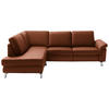 ECKSOFA in Echtleder Braun  - Chromfarben/Braun, Design, Leder/Metall (200/271cm) - Pure Home Lifestyle