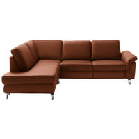 ECKSOFA in Echtleder Braun  - Chromfarben/Braun, Design, Leder/Metall (200/271cm) - Pure Home Lifestyle