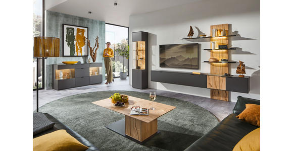HIGHBOARD Graphitfarben 121,9/121,5/45,2 cm - Schwarz/Graphitfarben, Design, Glas/Holzwerkstoff (121,9/121,5/45,2cm) - Dieter Knoll