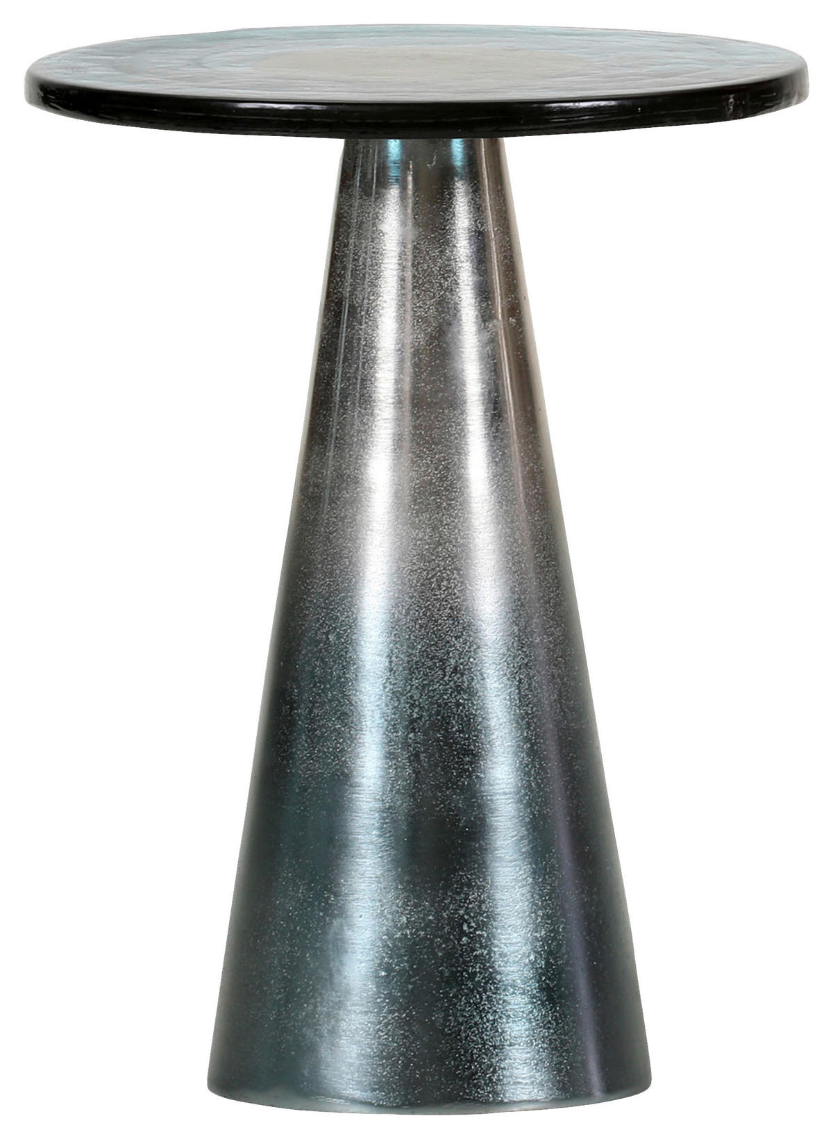 BEISTELLTISCH 35/35/45 cm Blau, Schwarz rund  - Blau/Schwarz, Design, Glas/Metall (35/35/45cm) - Carryhome