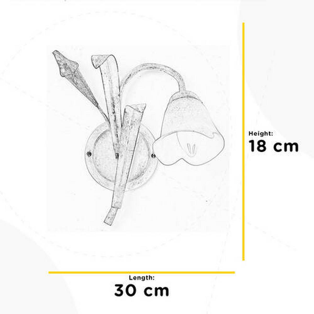 NÁSTĚNNÉ SVÍTIDLO, 30/18/30 cm - bílá/světle hnědá, Konvenční, kov/sklo (30/18/30cm)