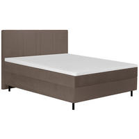 BOXSPRINGBETT 140/200 cm  in Graubraun  - Graubraun/Schwarz, Design, Textil/Metall (140/200cm) - Welnova