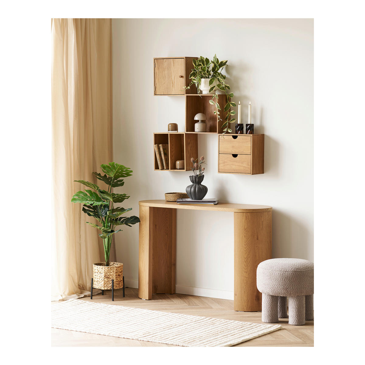 SIDOBORD i trämaterial 114/38/75 cm  - ekfärgad, Basics, trämaterial (114/38/75cm)