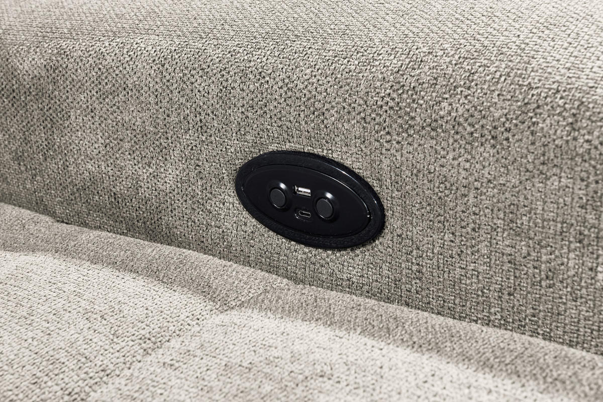 ECKSOFA in Webstoff Grau  - Schwarz/Grau, Konventionell, Kunststoff/Textil (200/282cm) - MID.YOU
