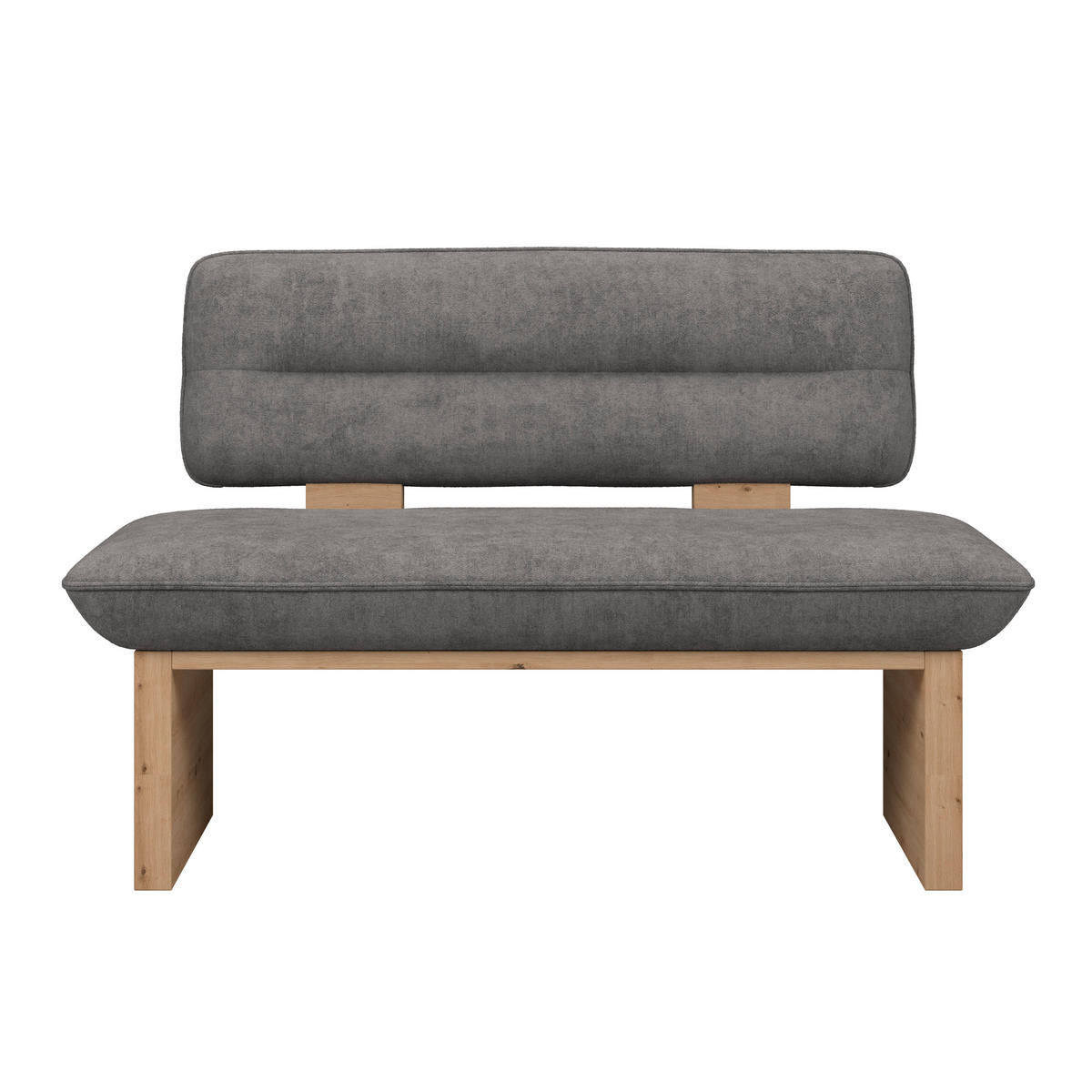 SITZBANK 140/87/67 cm Webstoff Grau  - Eichefarben/Schwarz, KONVENTIONELL, Textil (140/87/67cm) - James Wood