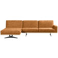 ECKSOFA in Flachgewebe Gelb  - Gelb/Schwarz, Natur, Holz/Textil (170/326cm) - Valnatura