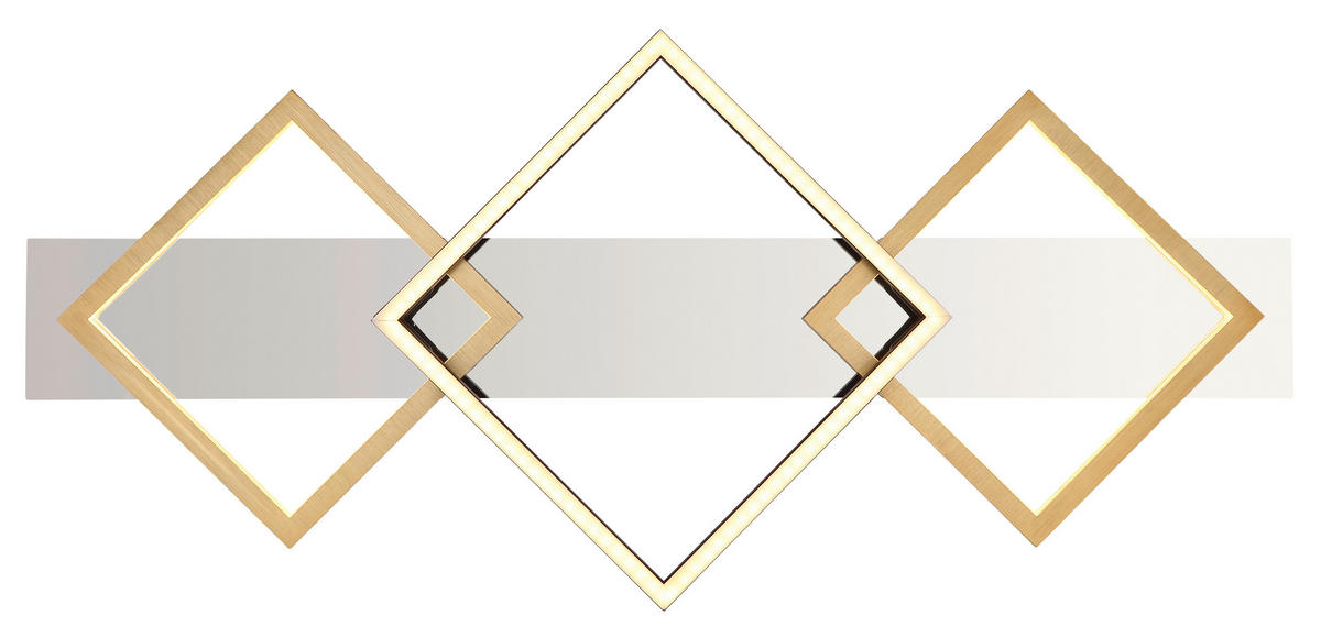 LED-DECKENLEUCHTE 32 W     - Goldfarben/Opal, Design, Kunststoff/Metall (78/35,5cm) - Globo