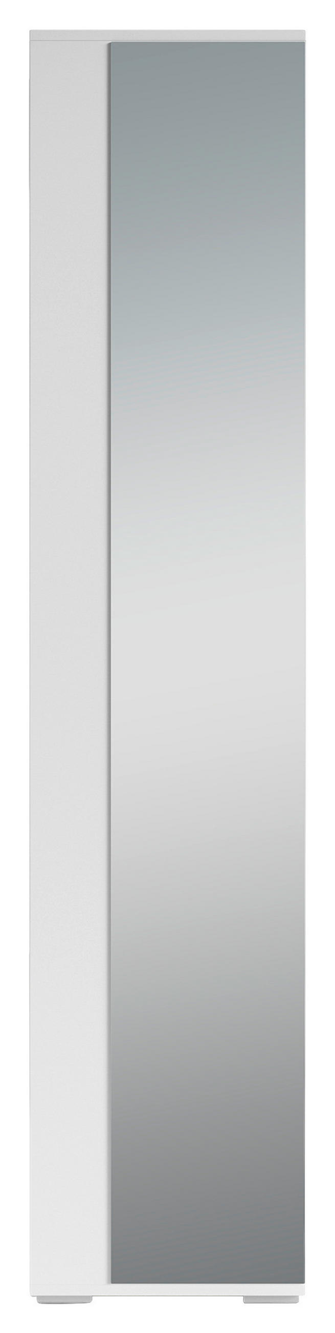 GARDEROBENSCHRANK  in 40/184/35 cm  - Silberfarben/Weiß, MODERN, Glas/Holzwerkstoff (40/184/35cm) - MID.YOU