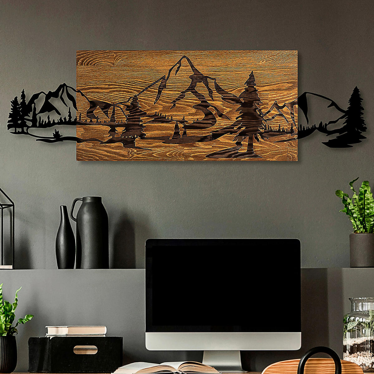 OBJEKTBILD 30/95 cm    - Schwarz/Braun, Basics, Holzwerkstoff (30/95cm)