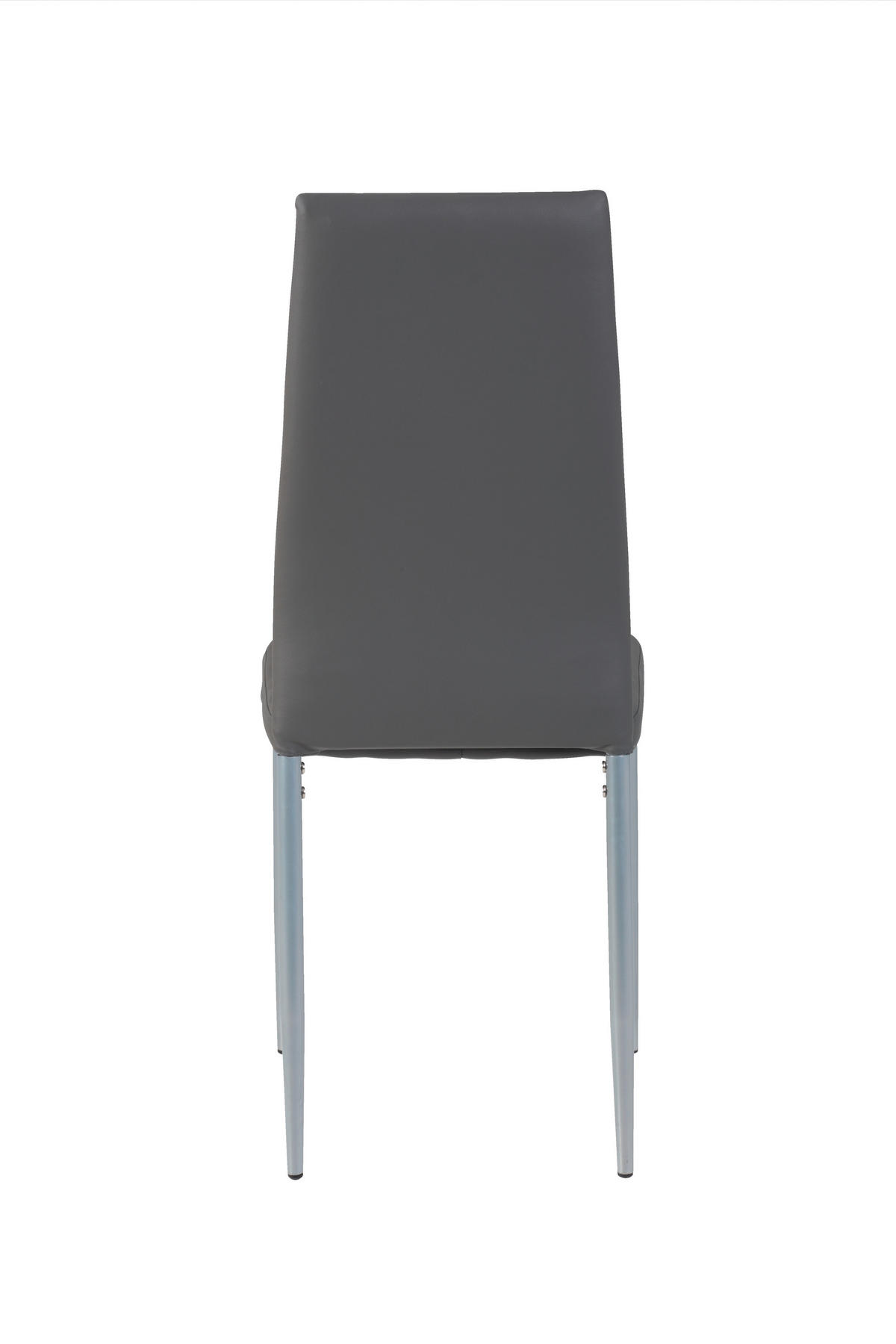 STUHL-SET 4 Stück Typenauswahl, abwischbar Lederlook  - Alufarben/Grau, MODERN, Textil/Metall (42/98/44cm) - MID.YOU