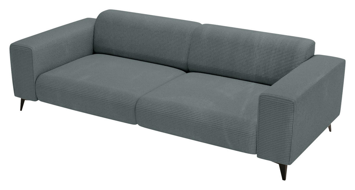 3-SITZER-SOFA Cord Graphitfarben  - Schwarz/Graphitfarben, KONVENTIONELL, Textil/Metall (237/75/104cm) - Carryhome