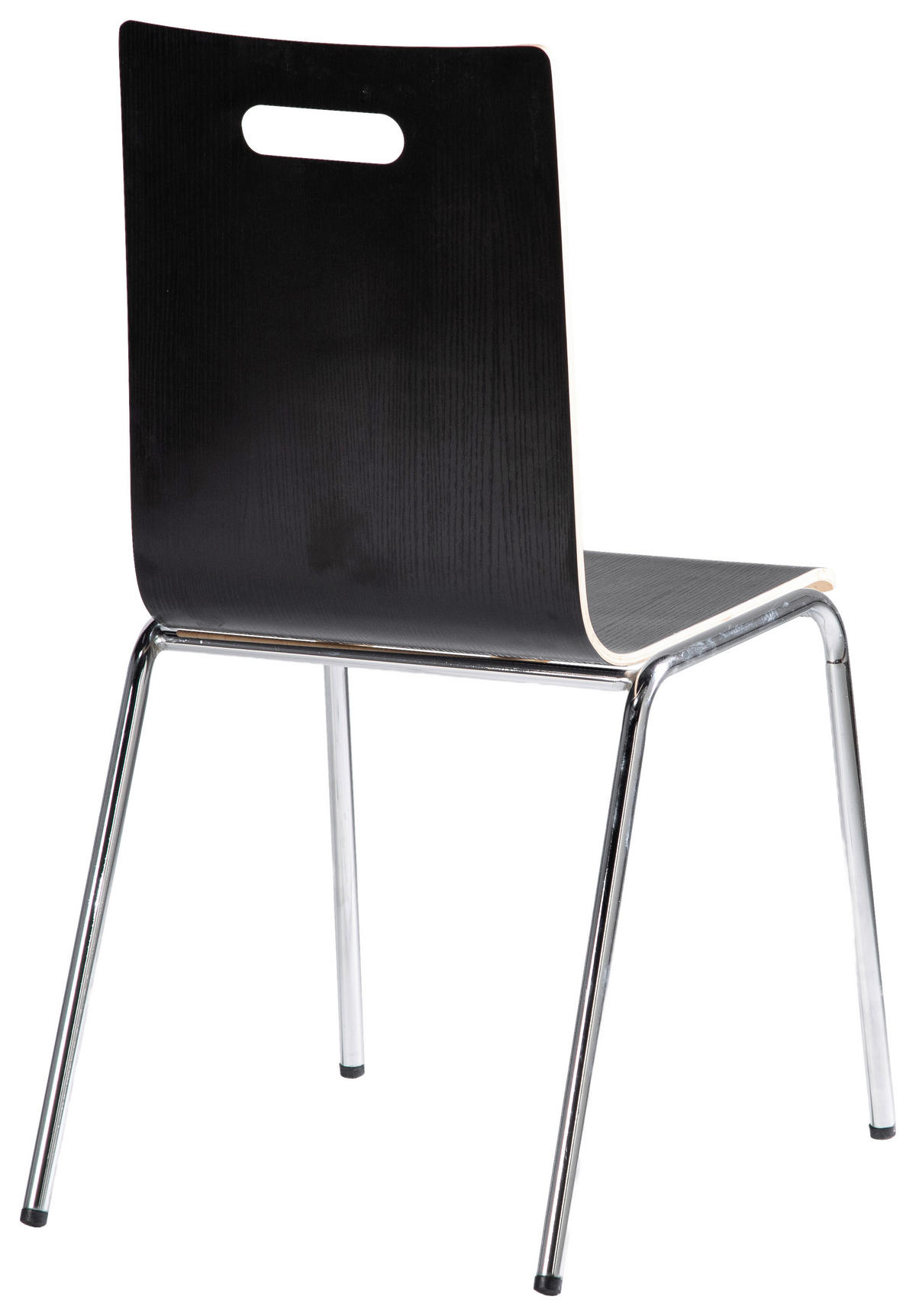 BESUCHERSTUHL Schwarz, Chromfarben  - Chromfarben/Schwarz, Basics, Holz/Metall (37/87/50cm) - Carryhome