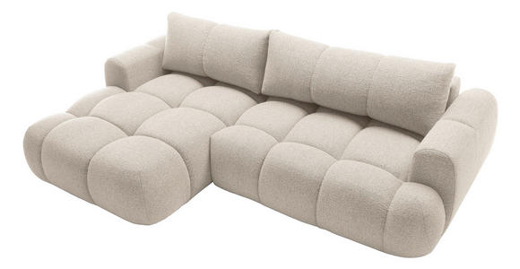 ECKSOFA Creme Struktur  - Creme/Schwarz, KONVENTIONELL, Kunststoff/Textil (172/272cm) - Carryhome
