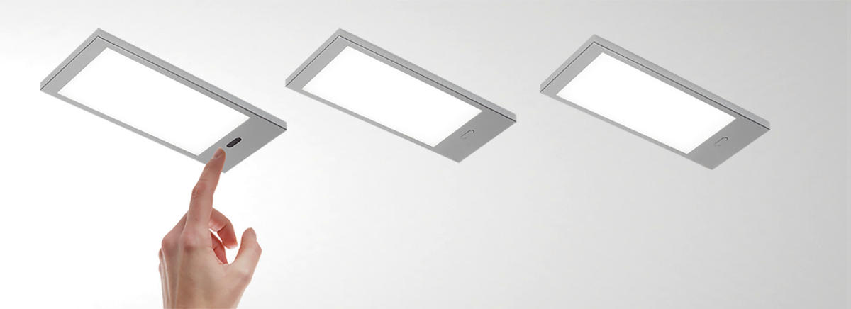 UNTERBAULEUCHTEN-SET - Edelstahlfarben, Kunststoff (18/7,6/0,8cm) - HKT