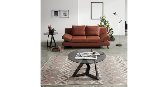 SCHLAFSOFA in Echtleder Braun - Schwarz/Braun, Design, Leder/Metall (200/85/90cm) - Novel