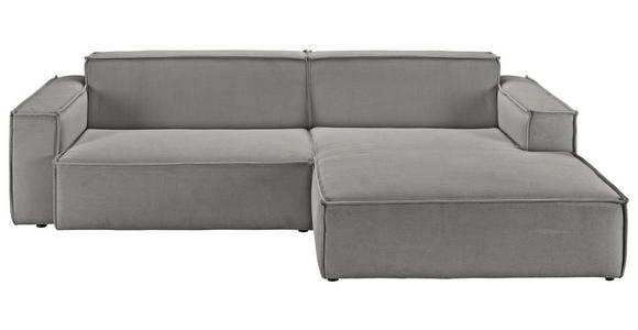 ECKSOFA in Feincord Grau  - Schwarz/Grau, KONVENTIONELL, Kunststoff/Textil (276/168cm) - Hom`in