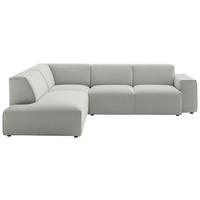 ECKSOFA in Cord Hellgrau  210/270 cm  - Hellgrau/Schwarz, Design, Kunststoff/Textil (210/270cm) - Pure Home Lifestyle
