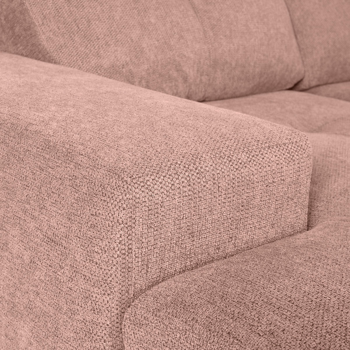 WOHNLANDSCHAFT in Flachgewebe Altrosa  - Chromfarben/Altrosa, Konventionell, Kunststoff/Textil (180/338/217cm) - Hom`in