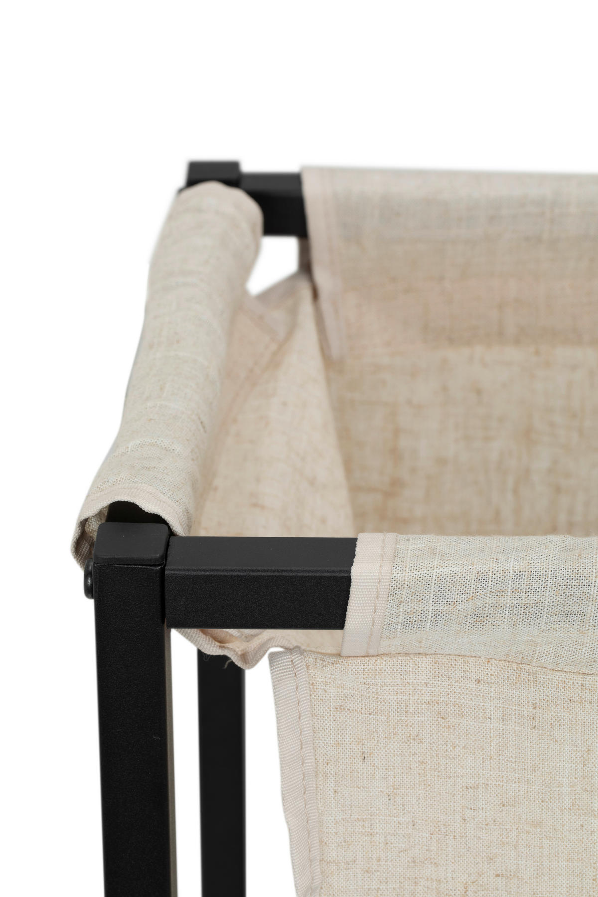 WÄSCHEKORB - Beige/Schwarz, MODERN, Textil/Metall (56/78/29cm) - PBJ