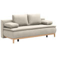 BOXSPRINGSOFA in Webstoff Beige - Eichefarben/Beige, Design, Holz/Textil (202/78-93/100cm) - Venda