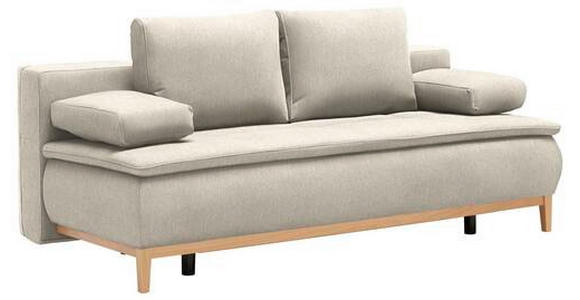 BOXSPRINGSOFA in Webstoff Beige - Eichefarben/Beige, Design, Holz/Textil (202/78-93/100cm) - Venda