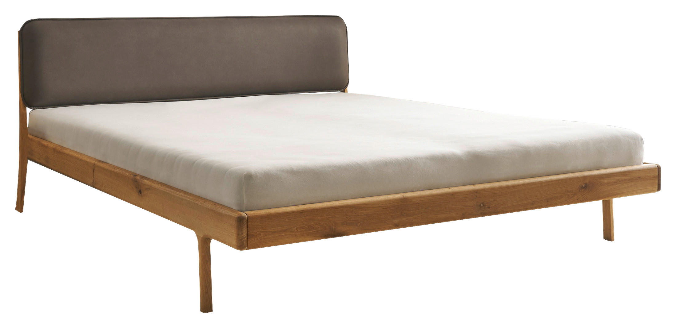 BETT 180/200 cm  in Eichefarben  - Taupe/Eichefarben, MODERN, Holz/Textil (180/200cm) - MID.YOU