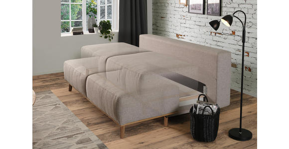 BOXSPRINGSOFA Hellgrau - Hellgrau, MODERN, Holz/Textil (203/97/107cm) - Dieter Knoll