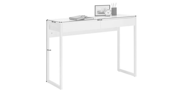 SCHREIBTISCH 102/40/76 cm  in Weiß  - Weiß, Design, Holzwerkstoff/Metall (102/40/76cm) - Hom`in
