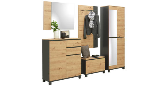 GARDEROBENPANEEL 71/123,5/25,5 cm - Eichefarben/Anthrazit, Design, Holzwerkstoff (71/123,5/25,5cm) - Voleo