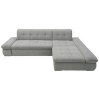 ECKSOFA 300/172 cm  in Mikrofaser Grau Schlaffunktion, Rücken echt, Armteilverstellung  300/172 cm  - Chromfarben/Grau, KONVENTIONELL, Textil/Metall (300/172cm) - MID.YOU