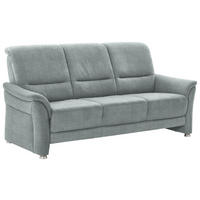 3-SITZER-SOFA  in Flachgewebe Hellgrau  - Hellgrau/Alufarben, KONVENTIONELL, Textil/Metall (198/96/93cm) - Beldomo Premium