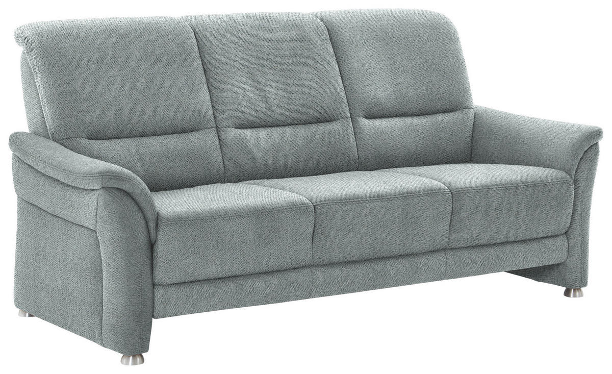 SITZGARNITUR Flachgewebe Hellgrau  - Hellgrau/Alufarben, Konventionell, Textil/Metall (198/172/96/93cm) - Beldomo Premium
