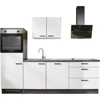 KÜCHENLEERBLOCK 260 cm   in Graphitfarben, Grau, Lavagrau  - Eichefarben/Lavagrau, Design, Holzwerkstoff/Metall (260cm) - Pino