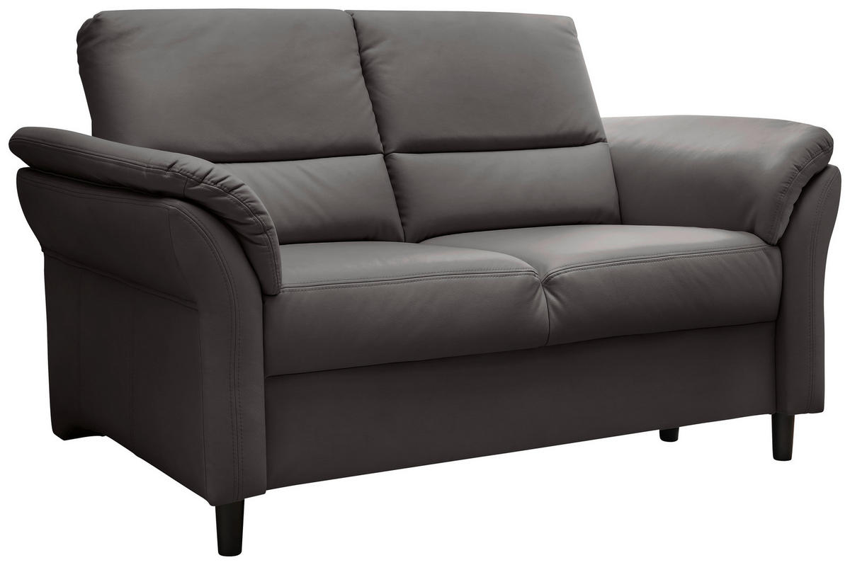 2-SITZER-SOFA in Lederlook Anthrazit  - Anthrazit/Schwarz, Modern, Holz/Textil (147/90/89cm) - Livetastic
