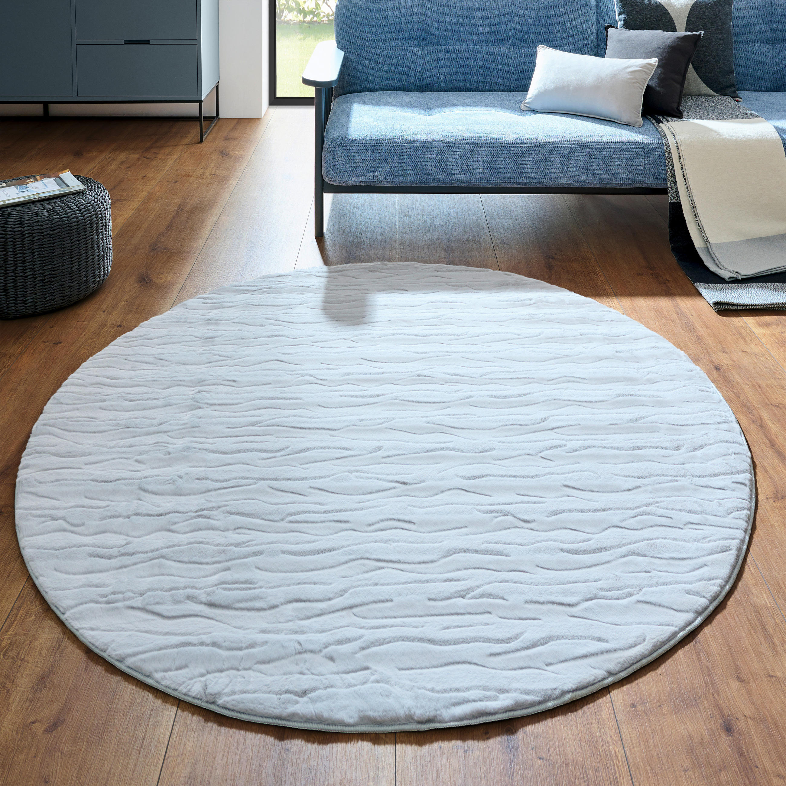 HOCHFLORTEPPICH 160 cm Luna Design Silberfarben  - Silberfarben, Design, Textil (160cm) - Novel