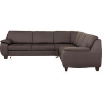 WOHNLANDSCHAFT Dunkelbraun  - Dunkelbraun, KONVENTIONELL, Holz/Textil (274/244cm) - Beldomo System