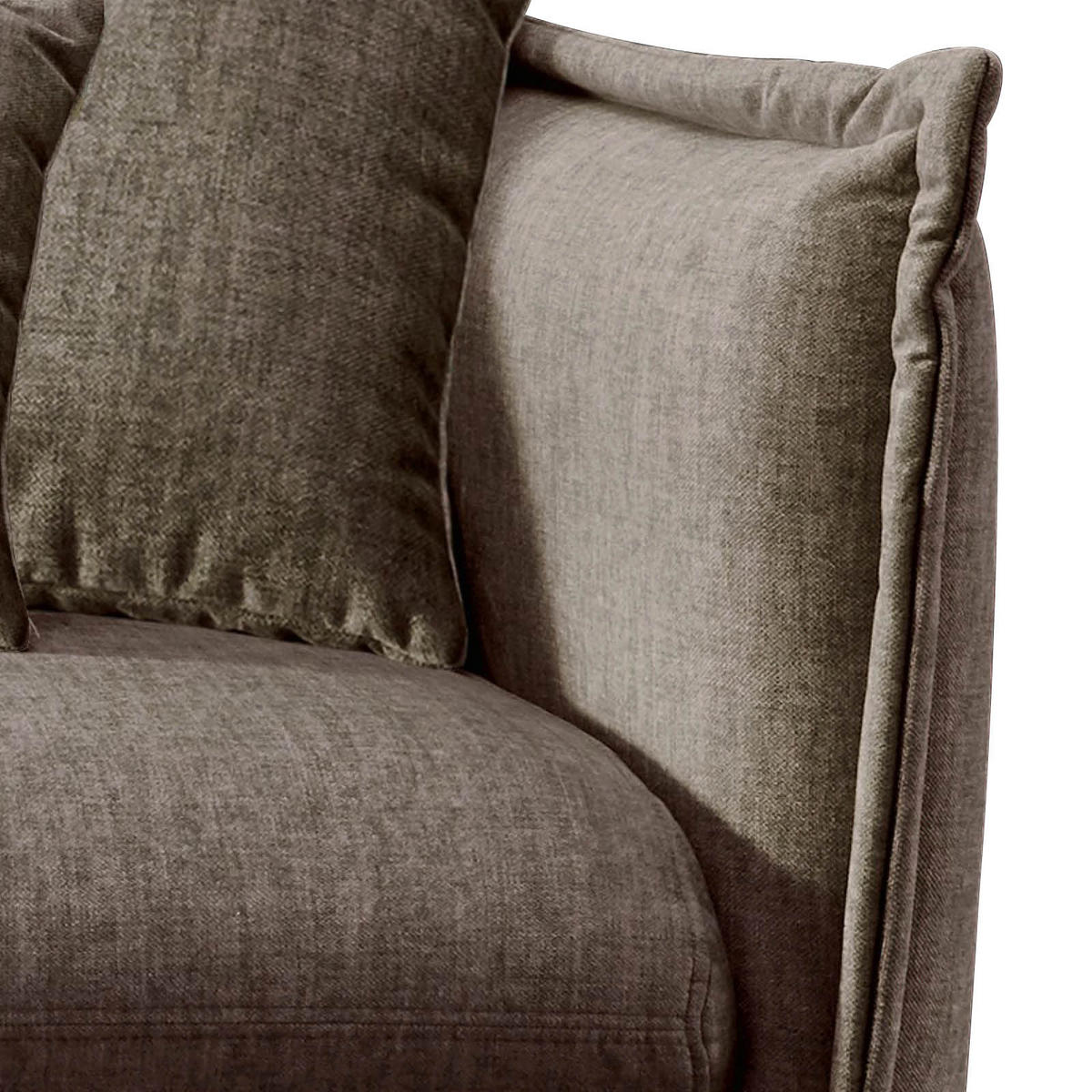 ECKSOFA in Velours Braun  - Schwarz/Braun, Modern, Holz/Textil (180/255cm) - Livetastic
