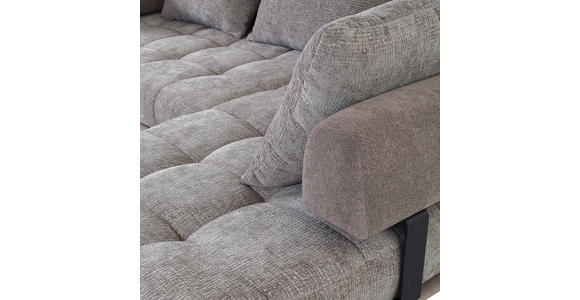 ECKSOFA in Flachgewebe Braun 263/195 cm - Schwarz/Braun, KONVENTIONELL, Textil/Metall (263/195cm) - Carryhome