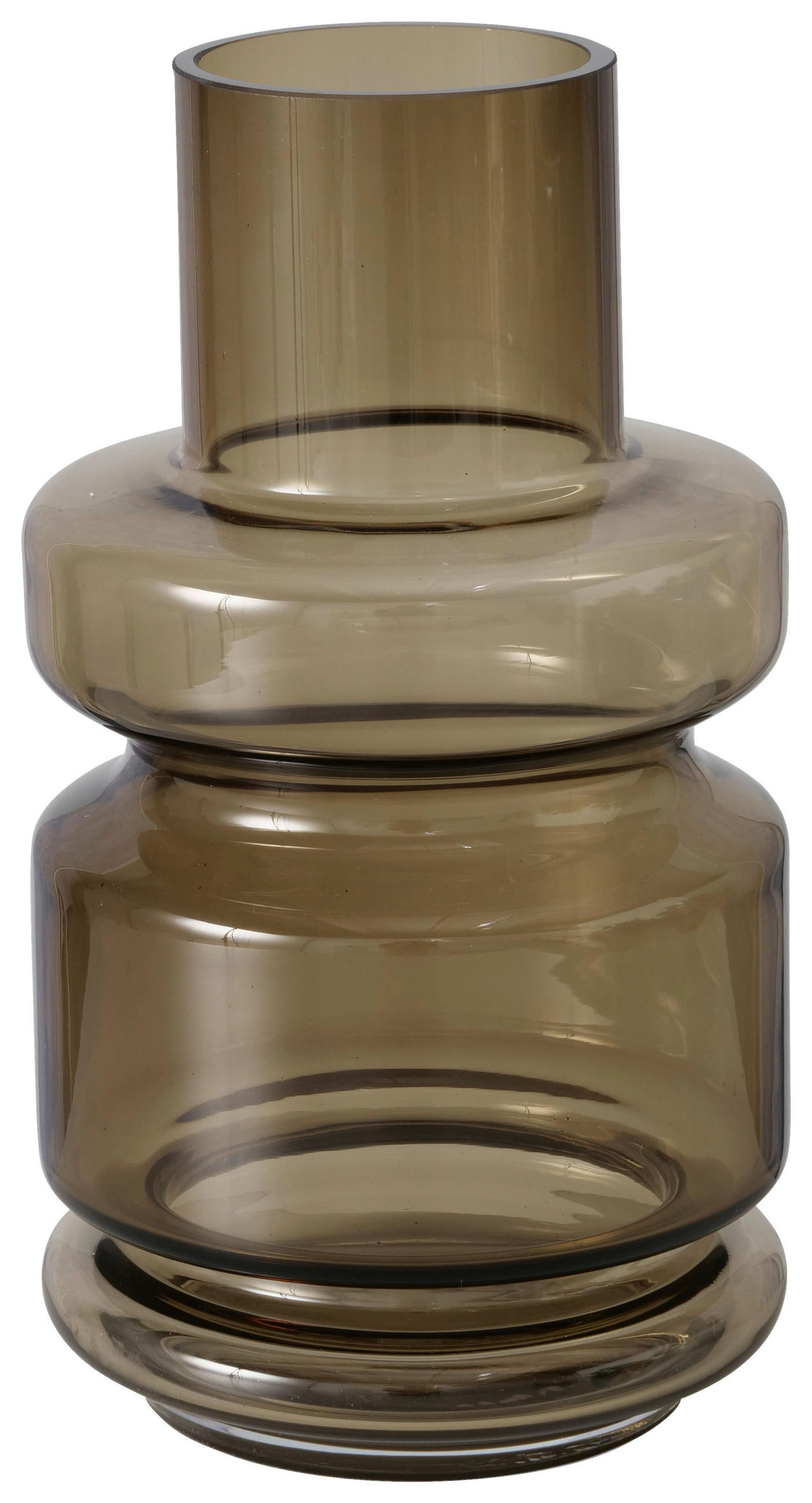 VASE  - Braun, Trend, Glas (14/25cm) - Ambia Home