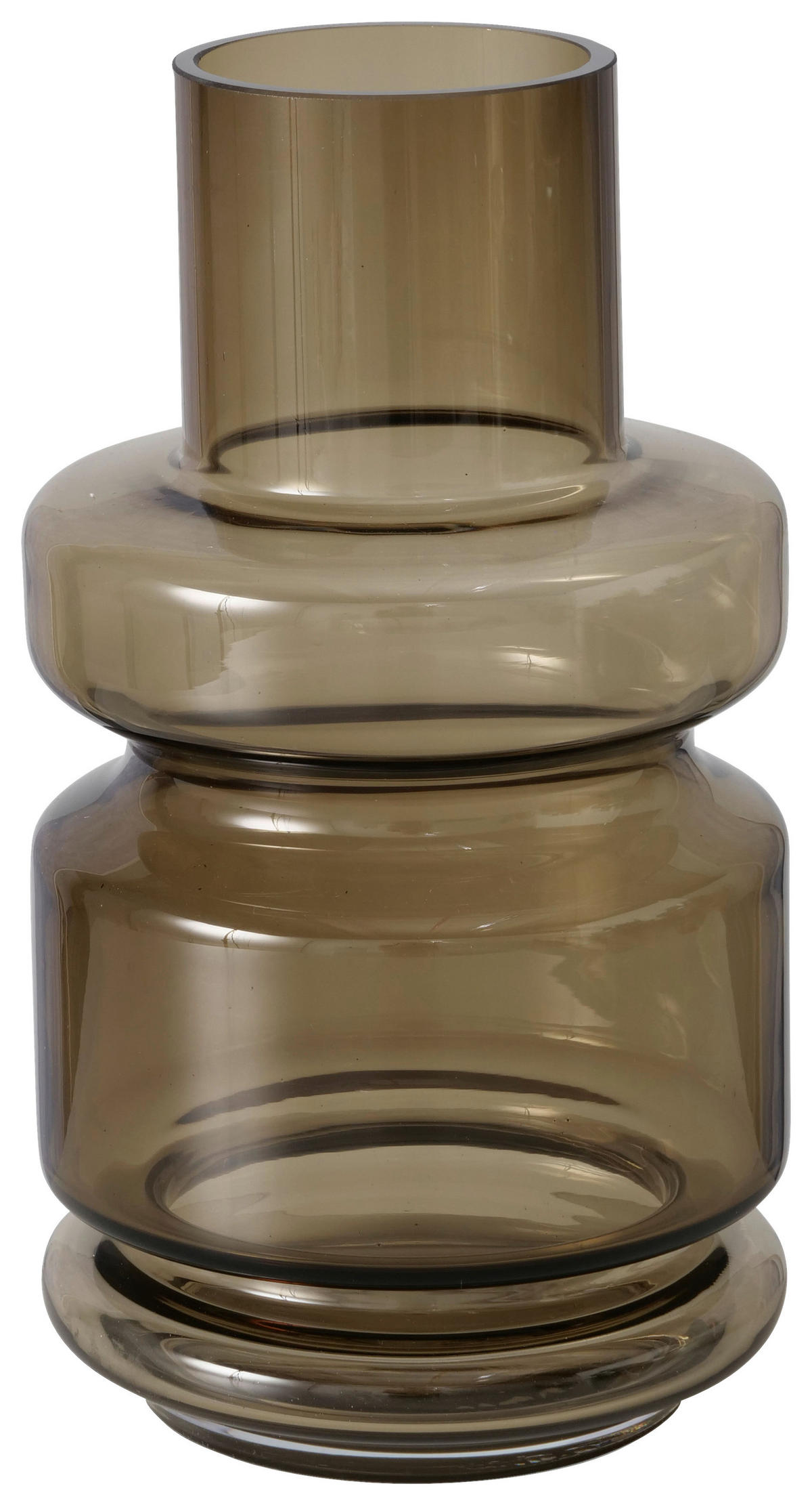 VASE  - Braun, Trend, Glas (14/25cm) - Ambia Home