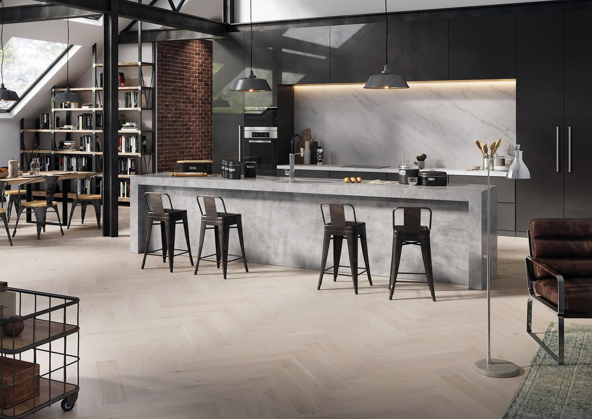 FISCHGRÄT Eiche Trivor  per  m² - Eichefarben, Design, Holz (72,5/13/1,4cm) - Ambiente