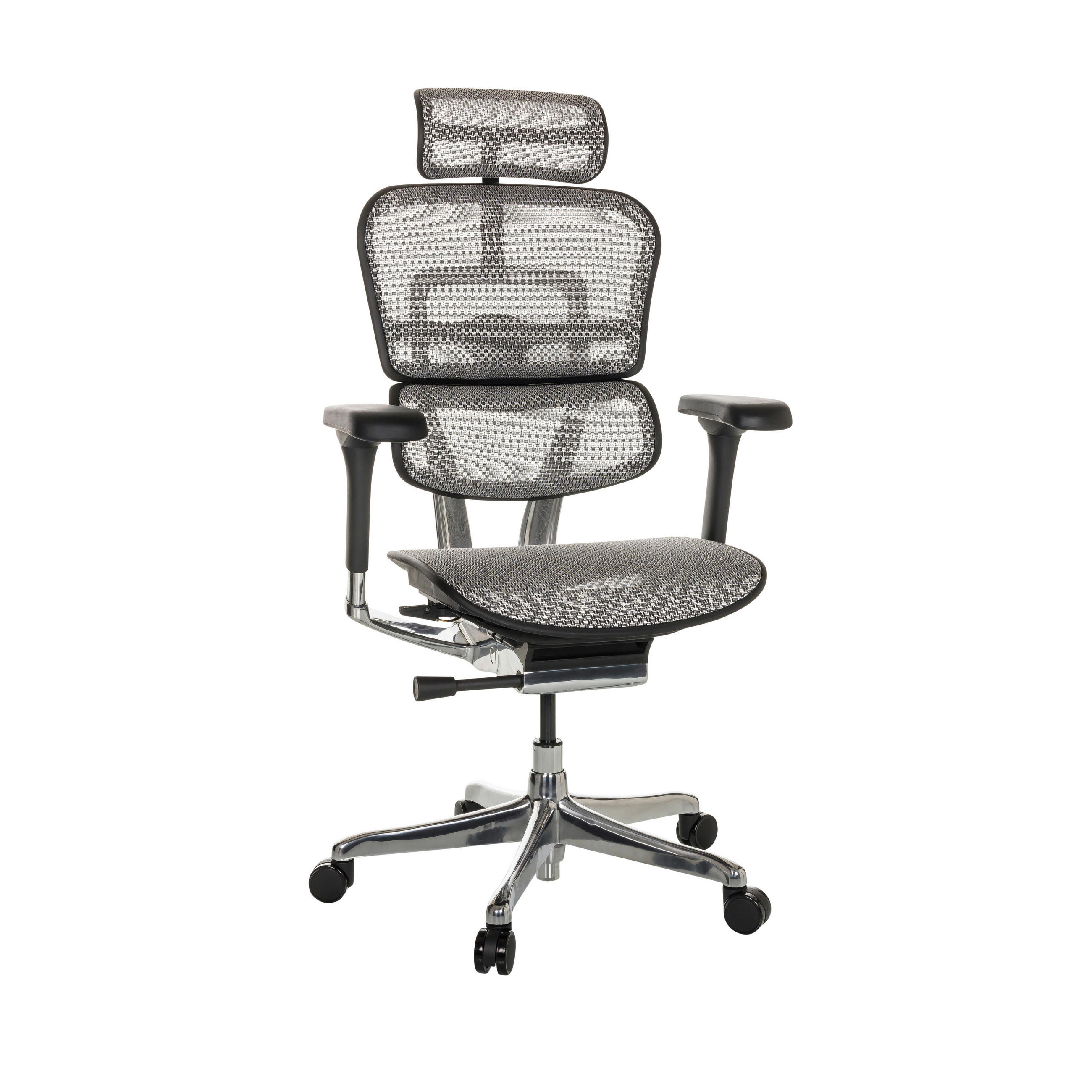 DREHSTUHL Netz Hellgrau  - Silberfarben/Hellgrau, Basics, Kunststoff/Textil (69/119-144/65cm) - MID.YOU